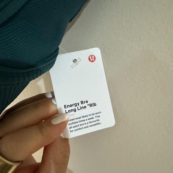 BNWT - Lululemon Athletica Dark Teal Ribbed Energy Bra Long Line - Picture 4 of 4